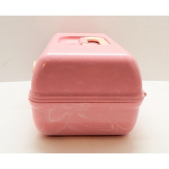Caboodles On The Go Girl Pink Makeup Classic Carrying Case Box Marbleized Pink - Picture 4 of 14